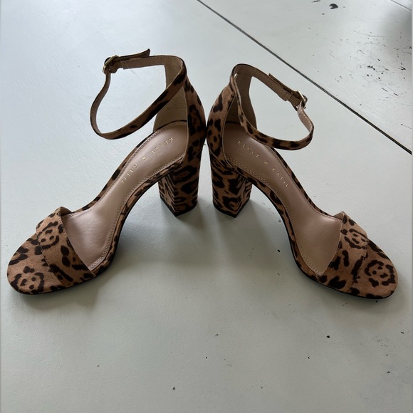 Kelly and Katie - Hailee Heel Brown Leopard Print Faux Leather Ankle Strap 8.5 - Picture 4 of 13